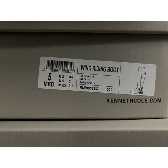 Kenneth Cole Reaction Brown Wind Faux Leather Riding Boots Size 5M New - Picture 7 of 7